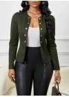 Kadın Uzun Kollu önü Açık Düğmeli Kısa Süet Ceket