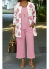 Kadın Uzun Kollu önü Açık Modal Ceket Kolsuz Viskon Iki Iplik Bluz Ve Pantolon üçlü Takım