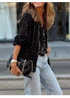 Kadın Uzun Kollu önü Fermuarlı Kısa Pulpayet Ceket