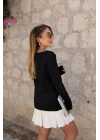 Kadın Uzun Kollu Tek Omuzu Açık Akrilik Bluz