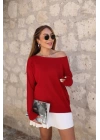Kadın Uzun Kollu Tek Omuzu Açık Akrilik Bluz