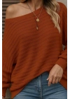 Kadın Uzun Kollu Tek Omuzu Açık Triko Bluz