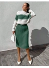 Kadın Uzun Kollu Triko Etekli Takım