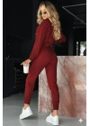 Kadın Uzun Kollu V Yakalı Viskon Iki Iplik Bluz Ve Pantolon Ikili Takım