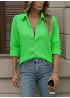 Kadın Uzun Kollu Yakalı önden Düğmeli Gömlek