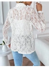 Kadın Uzun Kollu Yakalı önü Açık Dantelli Ceket