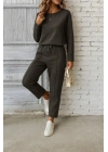 Kadın Uzun Kollu Yanları Nervurlu Viskon Iki Iplik Ve Pantolon Ikili Takım