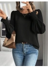 Kadın Uzun Kollu Yuvarlak Yaka Aerobin Bluz
