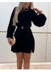 Kadın Uzun Kollu Yuvarlak Yakalı Kısa Triko Elbise