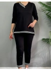Kadın Yeni Sezon Uzun Kollu Ribana Detay Ikili Takım