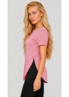 Kadın Yırtmaç Detaylı Viskon Kumaş Bluz