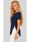 Kadın Yırtmaç Detaylı Viskon Kumaş Bluz
