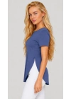 Kadın Yırtmaç Detaylı Viskon Kumaş Bluz