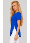 Kadın Yırtmaç Detaylı Viskon Kumaş Bluz