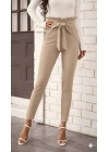 Kadın Yüksek Bel Beli Fırfırlı önden Bağlamalı Ithal Krep Pantolon