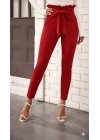 Kadın Yüksek Bel Beli Fırfırlı önden Bağlamalı Ithal Krep Pantolon