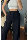 Kadın Yüksek Bel Cepli Ithal Krep Pantolon