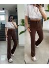 Kadın Yüksek Bel Full Likralı Krep Kumaş Pantolon