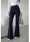 Kadın Yüksek Bel Ispanyol Paça Kot Pantolon