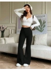 Kadın Yüksek Bel Ispanyol Paçalı Pantolon Tayt