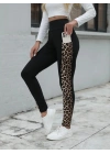 Kadın Yüksek Bel Leopar Desen Ve Cep Detaylı Dalgıç Tayt