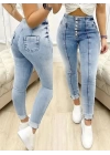 Kadın Yüksek Bel önden Düğmeli Jean Pantolon