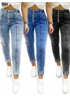 Kadın Yüksek Bel önden Düğmeli Jean Pantolon