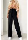 Kadın Yüksek Bel Pileli Palazzo Pantolon