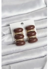 Kahverengi Vintage Model Gold Renk Kadın Küpe