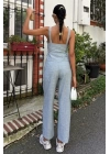 Kalın Askılı Bluz Pantolon Keten Takım 10187