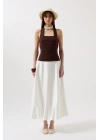 Kalın Askılı Crop Bluz