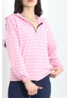 Kapşonlu Stoperli Süprem Penye Sweat Pembe - 50215.1567.