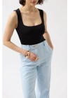 Kare Yaka Kalın Askılı Bodysuit