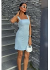 Kare Yaka Mini Elbise 2903