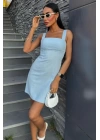 Kare Yaka Mini Elbise 2903
