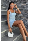 Kare Yaka Mini Elbise 2903