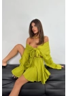 Kayık Yaka Uzun Kol Crop