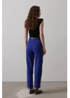 Kemerli Havuç Pantolon - Saks