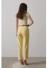 Kemerli Havuç Pantolon - Sarı