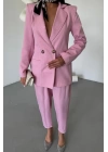 KETEN CEKET - PANTOLON TAKIM - Pembe