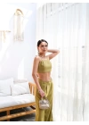 Keten Gi̇peli̇ Crop Ve Pantolon İki̇li̇ Takim