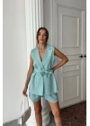 KETEN YELEK - ŞORT TAKIM - Mint