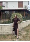 Kısa Kollu Uzun Yandan Yırtmaçlı Elbise - Kahverengi