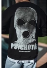 Kışlık Bisiklet Yaka Baskılı SweatShirt - Siyah