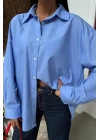 Klasik Oversize Poplin Gömlek 3421