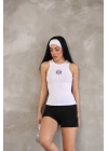 Kolsuz Nakışlı Badi Bluz - Beyaz