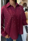 Kristal Taş Çakımlı Poplin Gömlek 3413