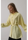 Kuşak Detaylı Tunik Gömlek - Sarı