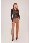 Leopar Desen Basic Bluz