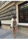 LEOPAR KISA ELBİSE SANDY - Leopar